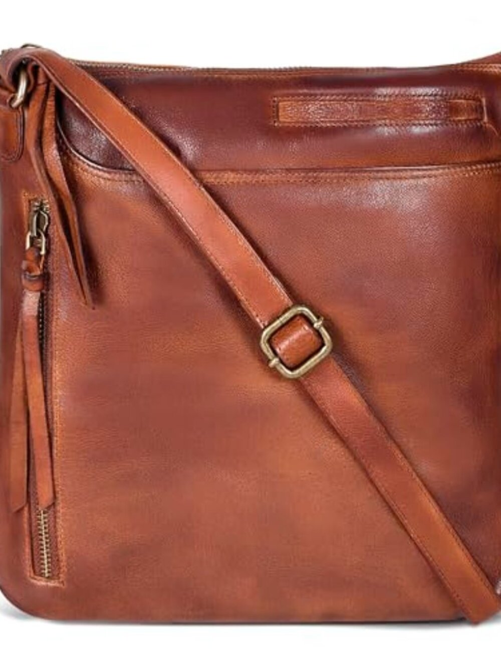 Womens Genuine Leather Crossbody Bag Sling Purse Adjustable Strap Zipper Handbag